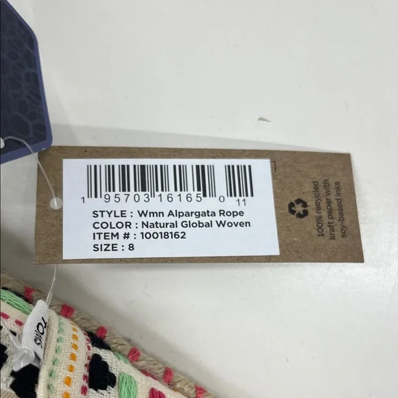 NWT Toms Alpargata Rope Espadrilles in Natural Global Woven Size 8 - Picture 3 of 7